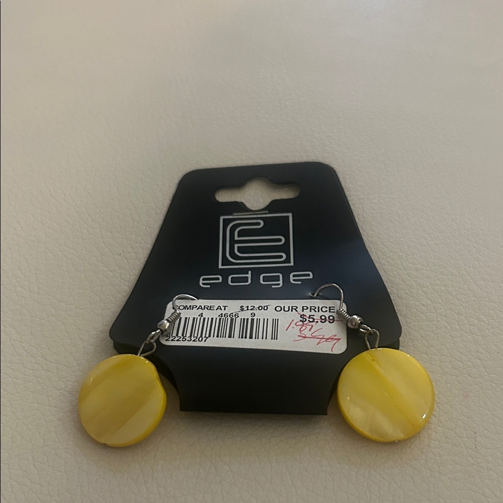 Edge Vibrant Yellow Disc Earrings